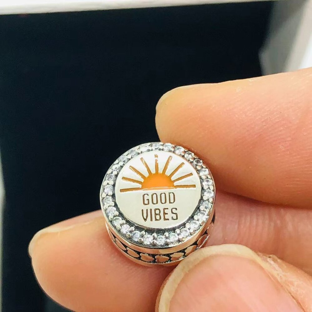 ✨🔥Pandora Good vibes Bead Charm S925 Silver with box